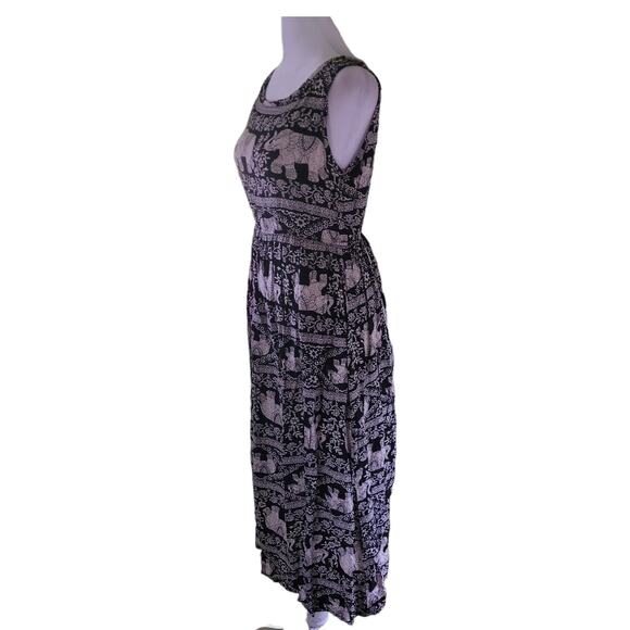 DO RE MI Elephant Print Maxi Dress Sz XS Boho Indie Beachy Vacay Resort Wear - Picture 9 of 9